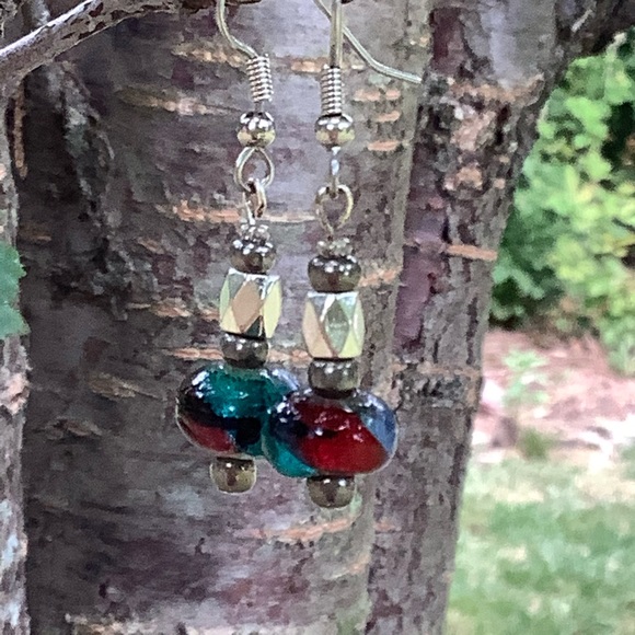 Glass Beaded Earrings. - Picture 2 of 2